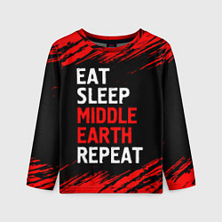 Детский лонгслив Eat Sleep Middle Earth Repeat Краски