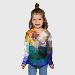 Лонгслив детский Осенний мозаичный узор, цвет: 3D-принт — фото 2