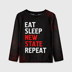 Детский лонгслив Eat Sleep New State Repeat - Потертости