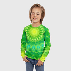 Лонгслив детский Желто-зеленая мандала, цвет: 3D-принт — фото 2