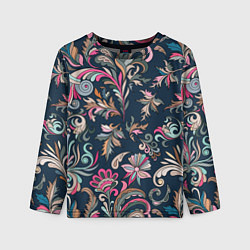 Лонгслив детский Холодная хохлома, цвет: 3D-принт