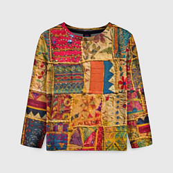 Лонгслив детский Пэчворк Лоскутное одеяло Patchwork Quilt, цвет: 3D-принт
