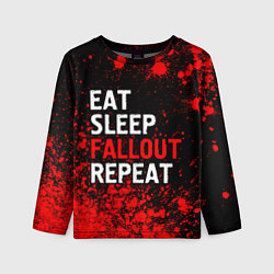 Лонгслив детский Eat Sleep Fallout Repeat Краска, цвет: 3D-принт