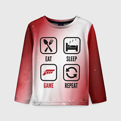 Лонгслив детский Eat Sleep Forza Horizon Repeat, цвет: 3D-принт