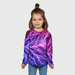 Лонгслив детский Авангардный неоновый паттерн Мода Avant-garde neon, цвет: 3D-принт — фото 2
