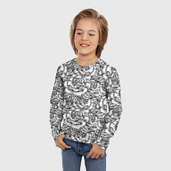 Лонгслив детский Цветы Много Белых Роз, цвет: 3D-принт — фото 2