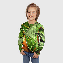 Лонгслив детский Растительный абстрактный фрактальный паттерн Veget, цвет: 3D-принт — фото 2