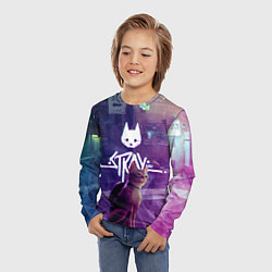 Лонгслив детский Stray: Viloet Logo, цвет: 3D-принт — фото 2
