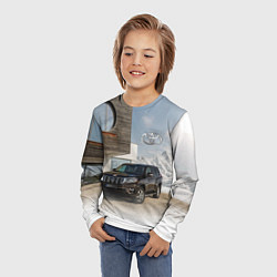 Лонгслив детский Тoyota Land Cruiser Prado у горного коттеджа Mount, цвет: 3D-принт — фото 2