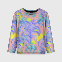 Лонгслив детский Пальмы и Солнце Летом На Море, цвет: 3D-принт