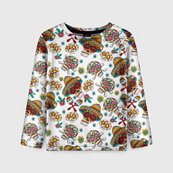 Лонгслив детский Мексиканские черепки, цвет: 3D-принт