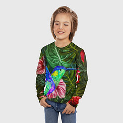 Лонгслив детский Колибри живопись, цвет: 3D-принт — фото 2