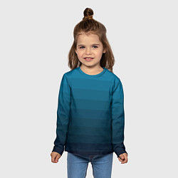 Лонгслив детский Blue stripes gradient, цвет: 3D-принт — фото 2