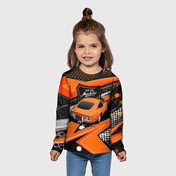 Лонгслив детский Vintage Tron Ретро-автомобиль, цвет: 3D-принт — фото 2