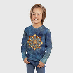 Лонгслив детский Мандала-цветок, цвет: 3D-принт — фото 2