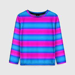 Лонгслив детский Striped pattern яркий неоновый полосатый узор, цвет: 3D-принт
