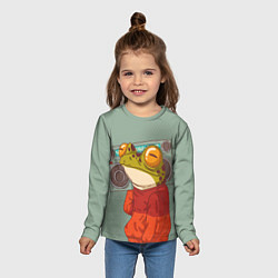 Лонгслив детский Лягуха с мафоном, цвет: 3D-принт — фото 2