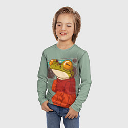 Лонгслив детский Лягуха с мафоном, цвет: 3D-принт — фото 2