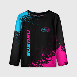 Лонгслив детский Subaru Neon Gradient FS, цвет: 3D-принт