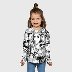 Лонгслив детский Золотое божество паттерн, цвет: 3D-принт — фото 2