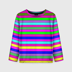 Детский лонгслив Multicolored neon bright stripes