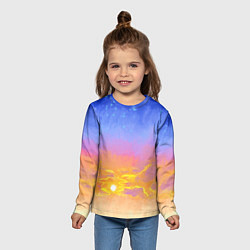 Лонгслив детский Закатное небо и звезды, цвет: 3D-принт — фото 2