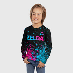Лонгслив детский Zelda Neon Triforce, цвет: 3D-принт — фото 2