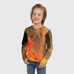 Лонгслив детский Абстрактное множество красок - Оранжевый, цвет: 3D-принт — фото 2