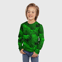 Лонгслив детский Листья папоротника - текстура, цвет: 3D-принт — фото 2