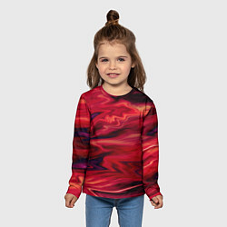 Лонгслив детский Красный абстрактный модный узор, цвет: 3D-принт — фото 2