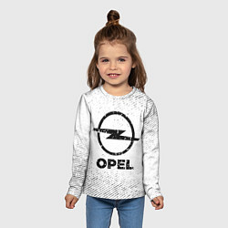Лонгслив детский Opel с потертостями на светлом фоне, цвет: 3D-принт — фото 2