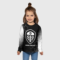 Лонгслив детский Leeds United sport на темном фоне, цвет: 3D-принт — фото 2