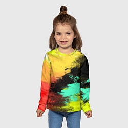 Лонгслив детский Яркий красочный гранж, цвет: 3D-принт — фото 2
