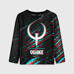 Лонгслив детский Quake в стиле glitch и баги графики на темном фоне, цвет: 3D-принт