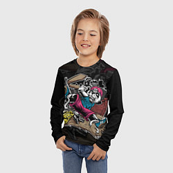 Лонгслив детский Панда танцует Брейк-данс, цвет: 3D-принт — фото 2