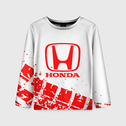 Лонгслив детский Honda - красный след шины, цвет: 3D-принт