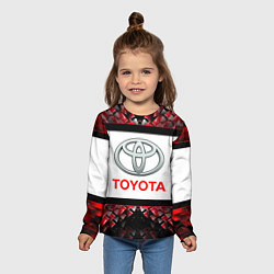 Лонгслив детский Toyota - абстракция - лого, цвет: 3D-принт — фото 2