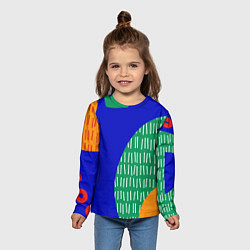Лонгслив детский Геометрические фигуры - абстракция, цвет: 3D-принт — фото 2