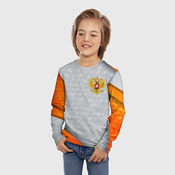Лонгслив детский Orange & silver Russia, цвет: 3D-принт — фото 2