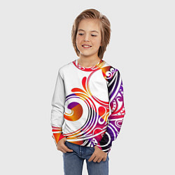 Лонгслив детский Узор на белом фоне, цвет: 3D-принт — фото 2