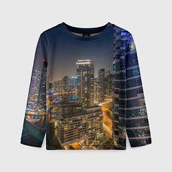 Лонгслив детский Ночной красочный город, цвет: 3D-принт