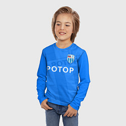 Лонгслив детский ФК Ротор - Волгоград - Большой логотип, цвет: 3D-принт — фото 2