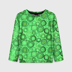 Детский лонгслив Ярко-зеленый неоновый абстрактный узор