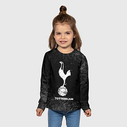 Лонгслив детский Tottenham с потертостями на темном фоне, цвет: 3D-принт — фото 2