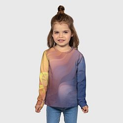 Лонгслив детский Оранжево-фиолетовый абстрактный дым, цвет: 3D-принт — фото 2
