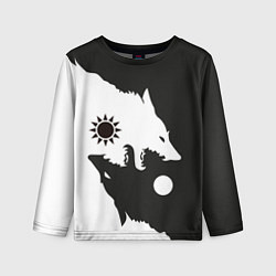 Лонгслив детский Волки инь и ян, цвет: 3D-принт