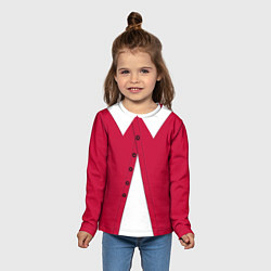 Лонгслив детский Новогодний костюм Буратино Красная курточка, цвет: 3D-принт — фото 2
