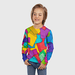 Лонгслив детский Фон из разноцветных кубиков, цвет: 3D-принт — фото 2