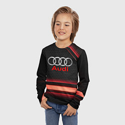 Лонгслив детский Audi абстракция карбон, цвет: 3D-принт — фото 2