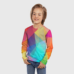 Лонгслив детский Нежный разноцветный фон, цвет: 3D-принт — фото 2